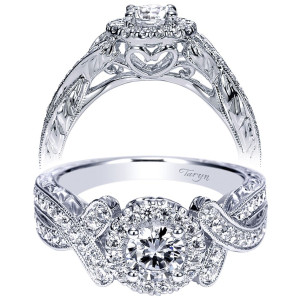Taryn 14k White Gold Round Halo Engagement Ring TE98619W44JJ