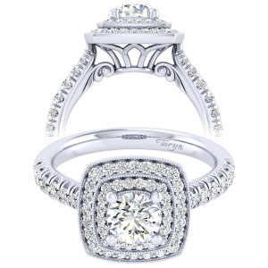 Taryn 14k White Gold Round Perfect Match Engagement Ring TE039B3AGW44JJ