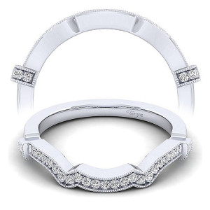 Taryn 14 Karat White Gold Matching Curved Wedding Band TW14303W44JJ