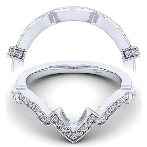 Taryn 14 Karat White Gold Matching Curved Wedding Band TW14305W44JJ