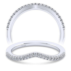 Taryn 14 Karat White Gold Matching Curved Wedding Band TW14411E4W44JJ