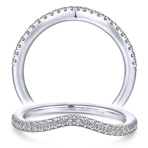 Taryn 14 Karat White Gold Matching Curved Wedding Band TW14411R4W44JJ