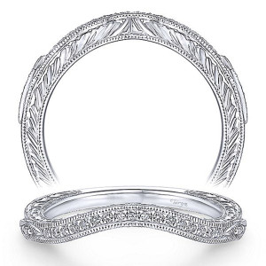 Taryn 14 Karat White Gold Matching Curved Wedding Band TW14493R4W44JJ