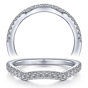 Taryn 14 Karat White Gold Matching Curved Wedding Band TW14643R4W44JJ
