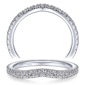Taryn 14 Karat White Gold Matching Curved Wedding Band TW14796R4W44JJ