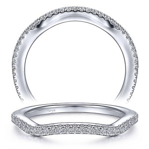 Taryn 14 Karat White Gold Matching Curved Wedding Band TW15279R4W44JJ