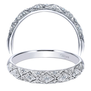 Taryn 14 Karat White Gold Straight Wedding Band TW3951W44JJ