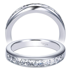 Taryn 14 Karat White Gold Princess Cut Straight Wedding Band TW3964W44JJ