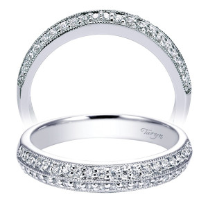Taryn 14 Karat White Gold Round Straight Wedding Band TW5429W44JJ