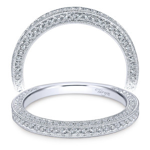 Taryn 14 Karat White Gold Round Straight Wedding Band TW7256W44JJ