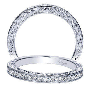 Taryn 14 Karat White Gold Round Straight Wedding Band TW8540W44JJ