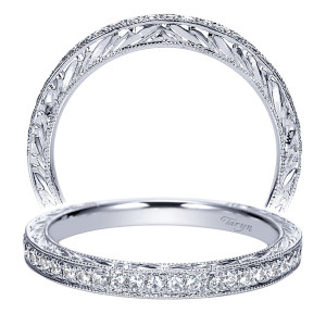 Taryn 14 Karat White Gold Straight Wedding Band TW8609W44JJ