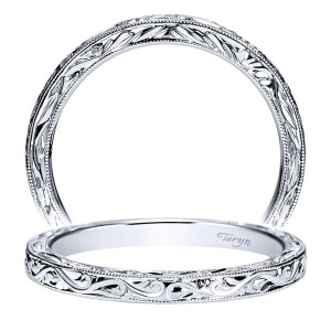 Taryn 14 Karat White Gold Straight Wedding Band TW8661W4jJJ