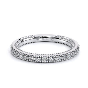 Verragio Couture-0485W 14 Karat wedding band, top view lying flat