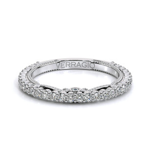 Verragio Insignia-7108W 14 Karat wedding band, top view lying flat
