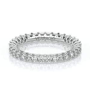 Verragio Lumino-801W-20ETR Platinum eternity band, top view showing the continuous round diamond row