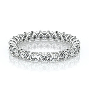 Verragio Lumino-801W-25ETR 14 Karat eternity band, top view of round diamonds running the full circle