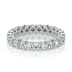 Verragio Lumino-801W-30ETR 14 Karat eternity band, tilted top view of the continuous round diamond row