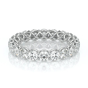 Verragio Lumino-801W-35ETR 14 Karat eternity band, top view of the full circle of round brilliants