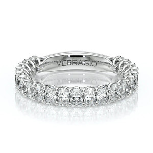 Verragio Lumino-802W-35-NS 14 Karat eternity band, flat angled view with north south oval diamonds