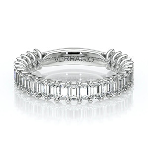 Verragio Lumino-804W-30-NS 14 Karat wedding band, top view showing the row of emerald cut diamonds