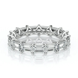 Verragio Lumino-804W-45ETR-EW 14 Karat eternity band, top view of east west emerald cut diamonds