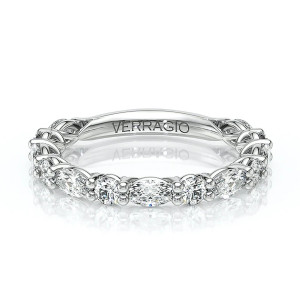 Verragio Lumino-806W-5X25 14 Karat wedding band, top view lying flat
