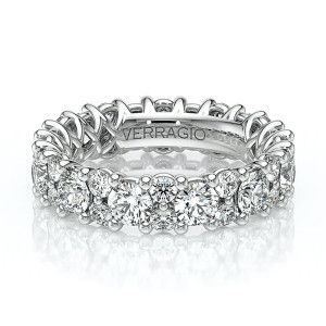 Verragio Lumino-810W-40-ETR 14 Karat eternity band, top view of the round diamond cluster pattern