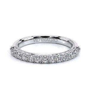 Verragio Renaissance-944W 14 Karat wedding band, top view lying flat