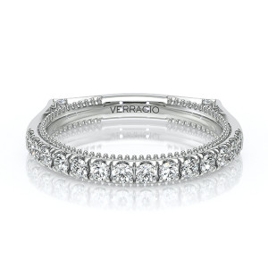Verragio Vanguard-2208W 14 Karat wedding band, top view lying flat