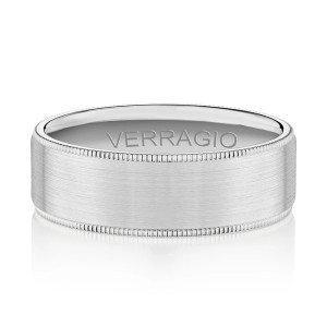 Verragio VWS-213-7 14 Karat men's wedding band, top view lying flat