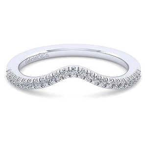 Gabriel 14 Karat White Gold Curved Wedding Band WB14411O4W44JJ