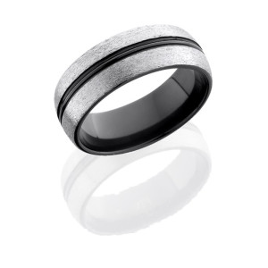 Lashbrook Z8HRCP POLISH-STONE SILVER Zirconium Wedding Ring or Band
