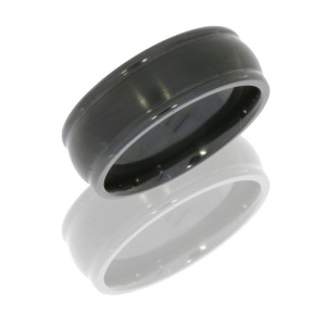 Lashbrook Z8RED SATIN-POLISH Zirconium Wedding Ring or Band