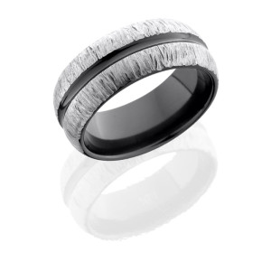 Lashbrook Z9DC POLISH-SILVER TB1 Zirconium Wedding Ring or Band