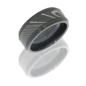 Lashbrook ZPF9B15(S)DAMASCUS POLISH Zirconium Wedding Ring or Band
