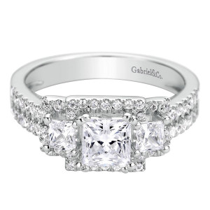 Gabriel 14 Karat Contemporary Engagement Ring ER9253W44JJ