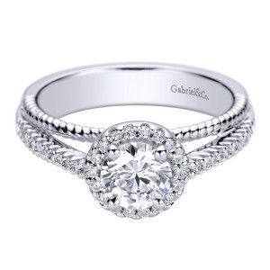 Gabriel 14 Karat Contemporary Engagement Ring ER9399W44JJ