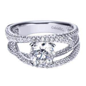 Gabriel 14 Karat Contemporary Engagement Ring ER5363W44JJ