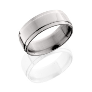 Lashbrook 8FGEW POLISH Titanium Wedding Ring or Band