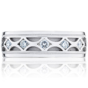 126-7WD Platinum Tacori Sculpted Crescent Wedding Ring