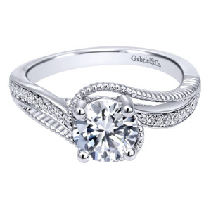 Gabriel 14 Karat Contemporary Engagement Ring ER10314W44JJ