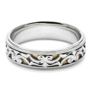 Tacori HT2390PK 18K / Platinum Hand Engraved Wedding Band