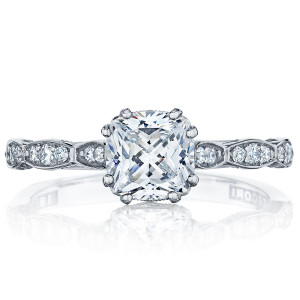 57-2CU6 Platinum Tacori Sculpted Crescent Engagement Ring