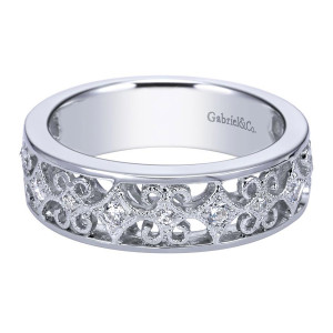 Gabriel 14 Karat Victorian Wedding Band WB4170W44JJ