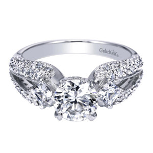Gabriel 14 Karat Contemporary Engagement Ring ER4353W44JJ