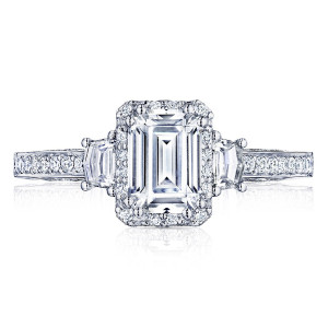 2662EC7X5 Platinum Tacori Dantela Engagement Ring