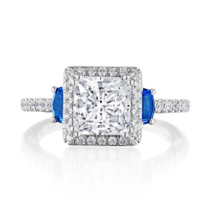 269217PR7BS Platinum Tacori Dantela3 Stone Engagement Ring