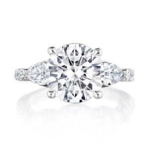 269522RD10 Platinum Tacori Dantela 3 Stone Engagement Ring