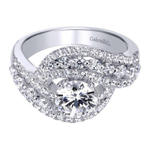 Gabriel 14 Karat Contemporary Engagement Ring ER5498W44JJ